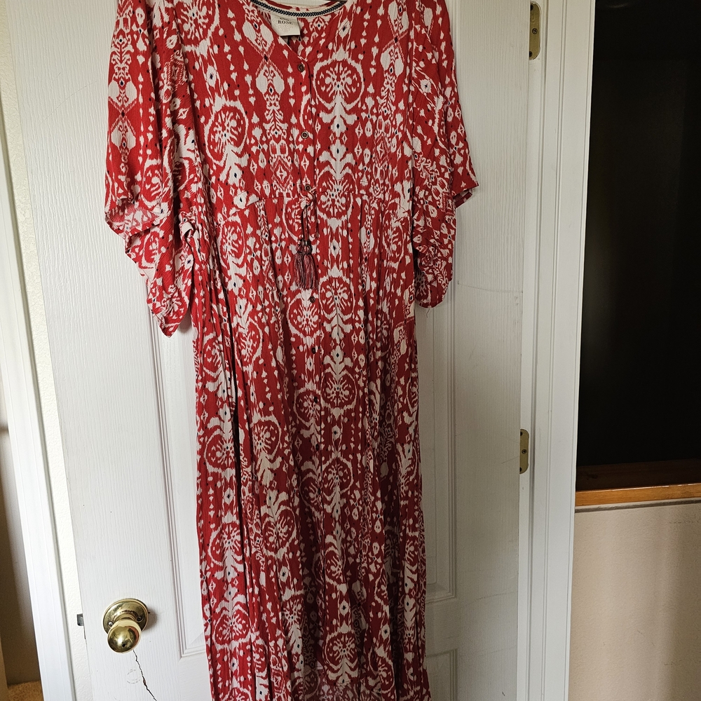 Knox Rose Red and White Maxi Dress